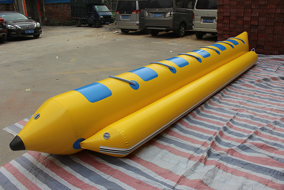 China Peixes infláveis verdes da mosca do barco de banana do azul 0.9mmPVC 5 assentos fornecedor
