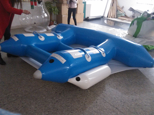 China Barco de banana verde 4m dos esportes de água do PVC do azul 0.9mm * 3m/3m*2.3 M fornecedor