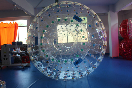 China Bola inflável do PVC Zorb do punho azul transparente, bola gigante do hamster do diâmetro de 3m x de 2m fornecedor