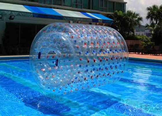 Bola de rolamento inflável do parque temático exterior da água com pontos coloridos fornecedor