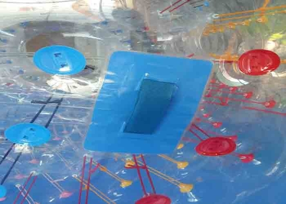 Bola de rolamento inflável do parque temático exterior da água com pontos coloridos fornecedor